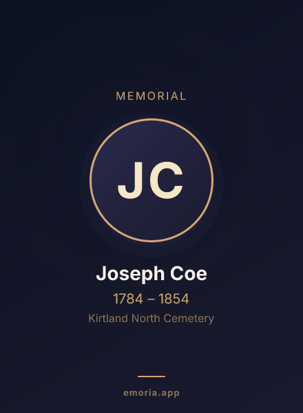 Memorial portrait of Joseph Coe