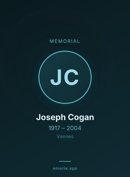 Memorial portrait of Joseph Cogan