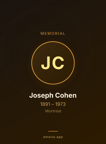 Memorial portrait of Joseph Cohen