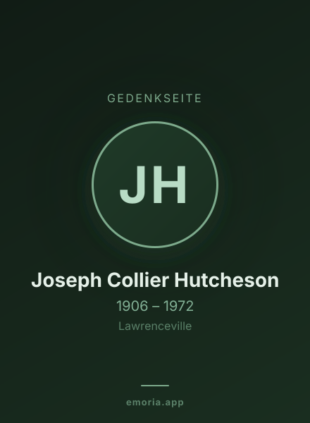 Gedenkportrait von Joseph Collier Hutcheson