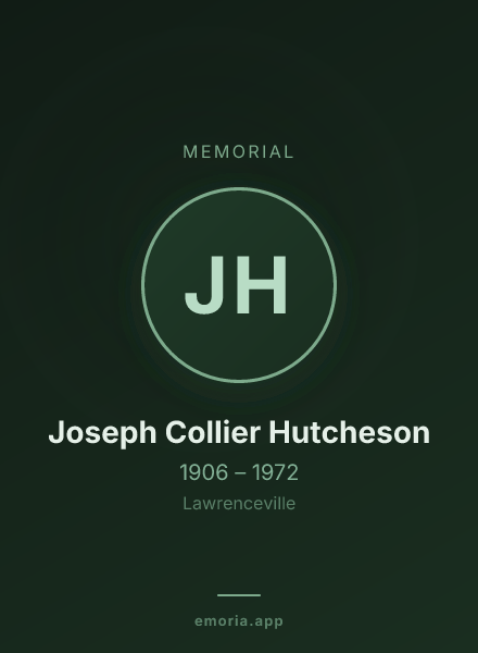 Memorial portrait of Joseph Collier Hutcheson