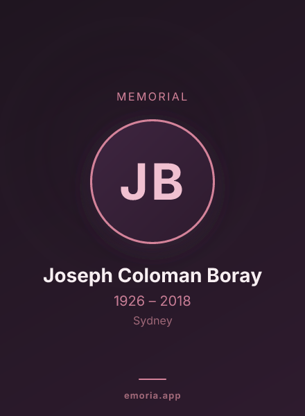 Memorial portrait of Joseph Coloman Boray
