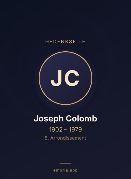 Gedenkportrait von Joseph Colomb