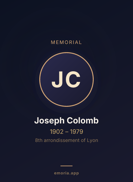 Memorial portrait of Joseph Colomb