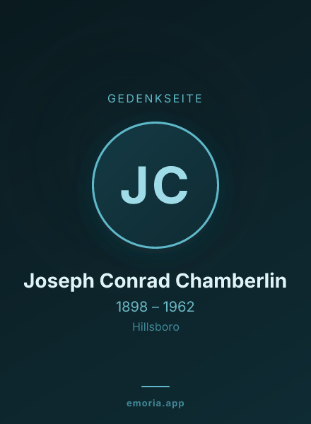 Gedenkportrait von Joseph Conrad Chamberlin