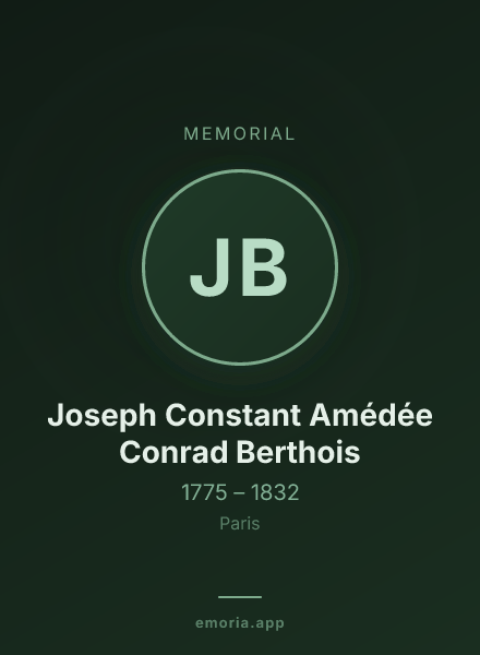 Memorial portrait of Joseph Constant Amédée Conrad Berthois
