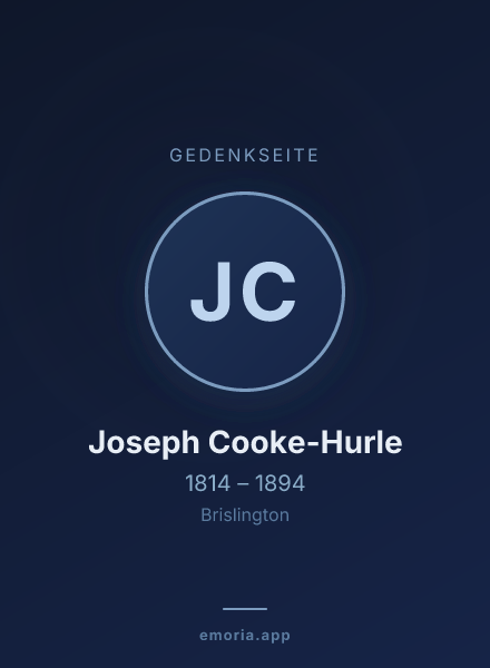 Gedenkportrait von Joseph Cooke-Hurle