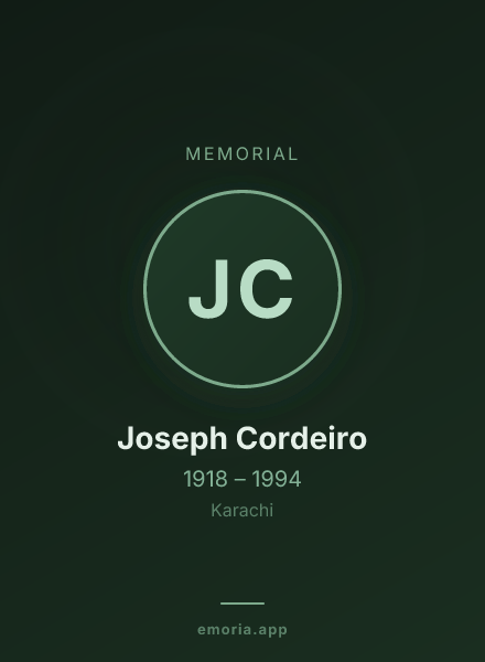 Memorial portrait of Joseph Cordeiro