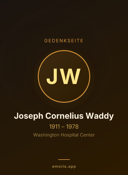 Gedenkportrait von Joseph Cornelius Waddy