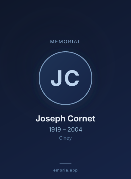 Memorial portrait of Joseph Cornet
