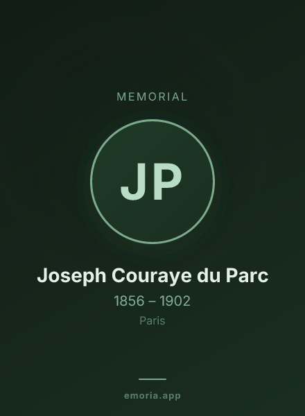 Memorial portrait of Joseph Couraye du Parc