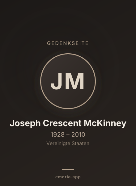 Gedenkportrait von Joseph Crescent McKinney