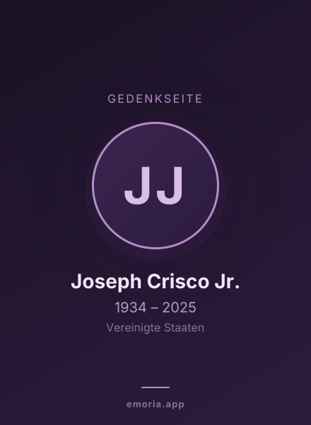 Gedenkportrait von Joseph Crisco Jr.