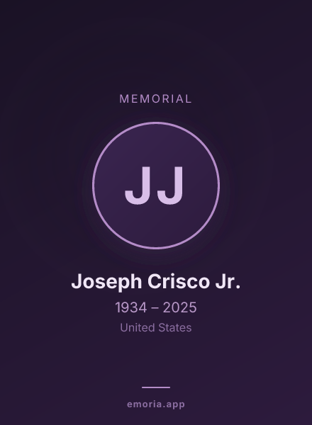 Memorial portrait of Joseph Crisco Jr.