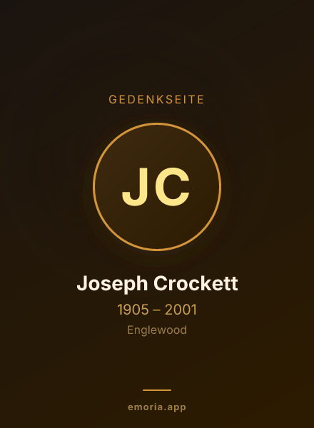 Gedenkportrait von Joseph Crockett