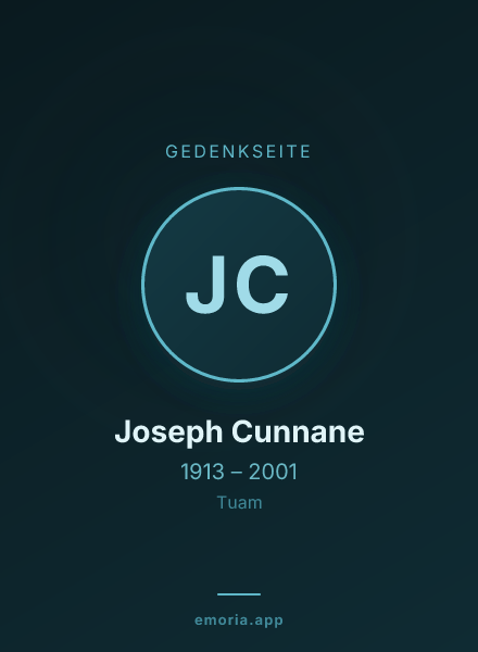 Gedenkportrait von Joseph Cunnane