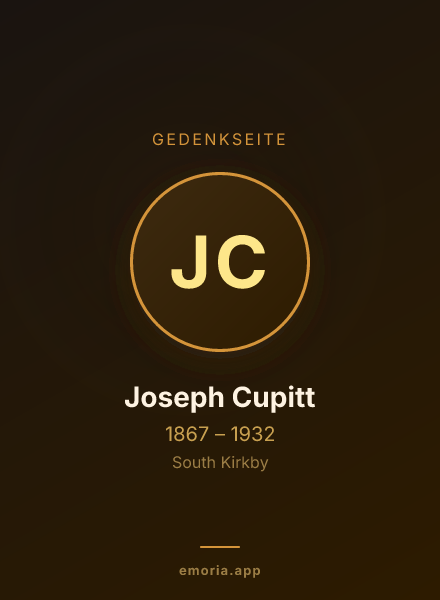 Gedenkportrait von Joseph Cupitt