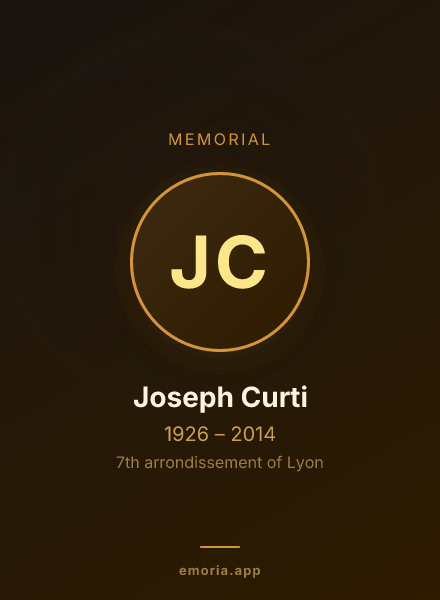 Memorial portrait of Joseph Curti