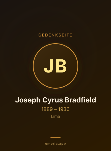 Gedenkportrait von Joseph Cyrus Bradfield