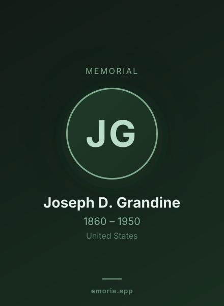 Memorial portrait of Joseph D. Grandine