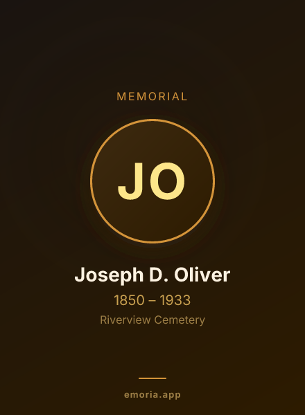Memorial portrait of Joseph D. Oliver