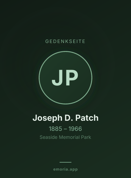 Gedenkportrait von Joseph D. Patch
