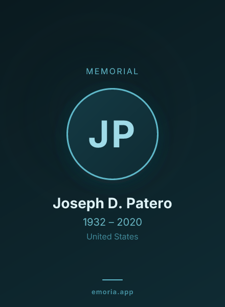 Memorial portrait of Joseph D. Patero