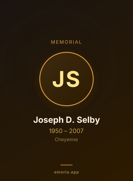 Memorial portrait of Joseph D. Selby