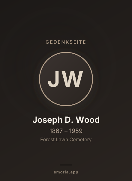 Gedenkportrait von Joseph D. Wood