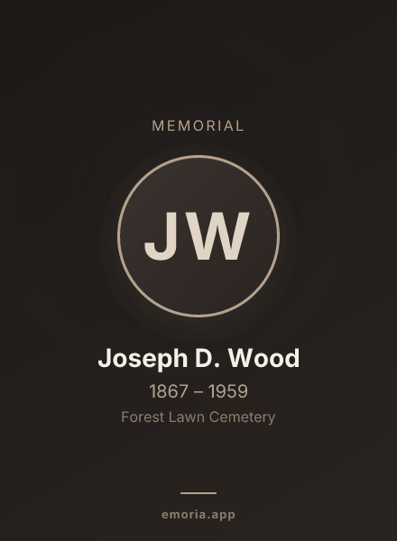 Memorial portrait of Joseph D. Wood