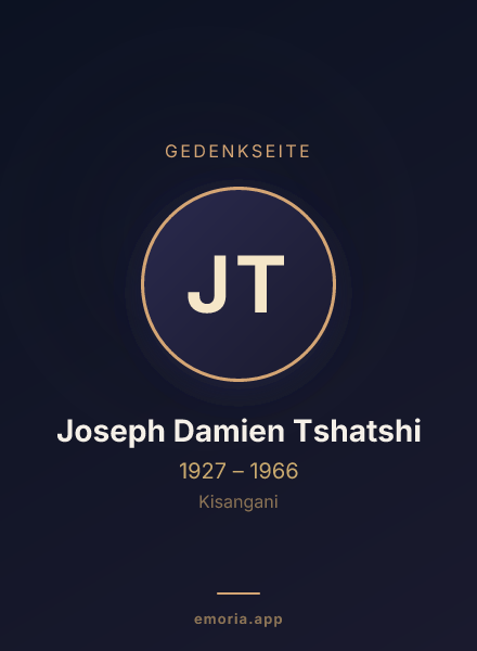 Gedenkportrait von Joseph Damien Tshatshi