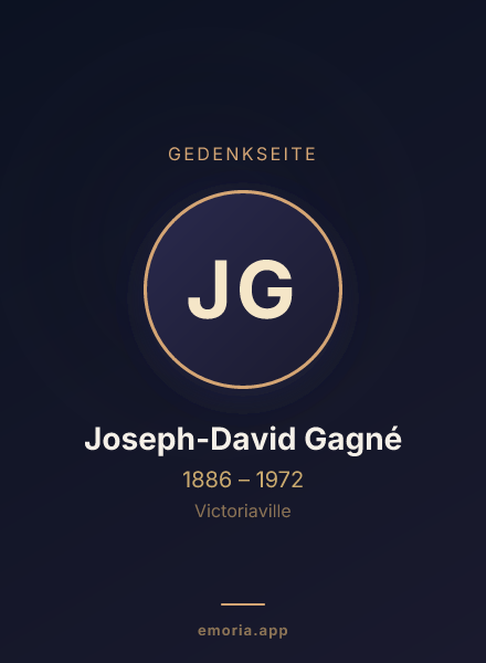 Gedenkportrait von Joseph-David Gagné