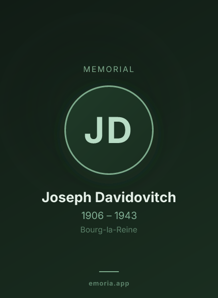 Memorial portrait of Joseph Davidovitch