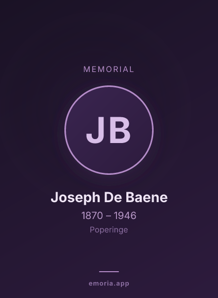 Memorial portrait of Joseph De Baene
