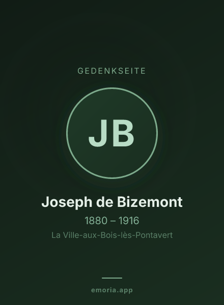 Gedenkportrait von Joseph de Bizemont
