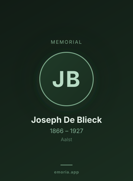 Memorial portrait of Joseph De Blieck