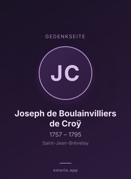 Gedenkportrait von Joseph de Boulainvilliers de Croÿ