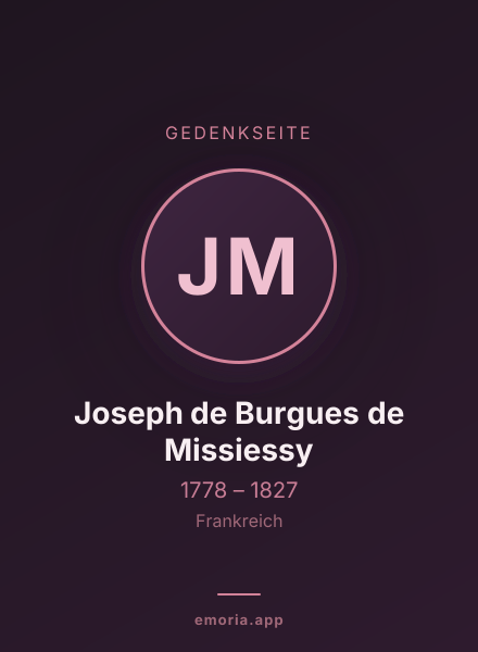 Gedenkportrait von Joseph de Burgues de Missiessy