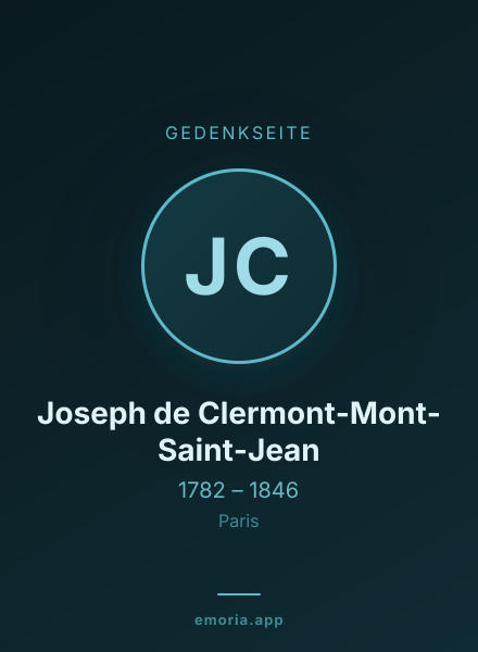 Gedenkportrait von Joseph de Clermont-Mont-Saint-Jean