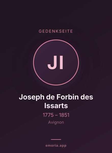 Gedenkportrait von Joseph de Forbin des Issarts