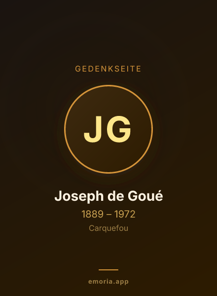 Gedenkportrait von Joseph de Goué