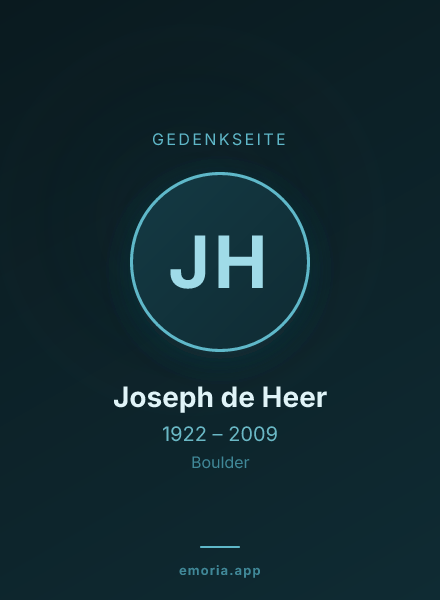 Gedenkportrait von Joseph de Heer