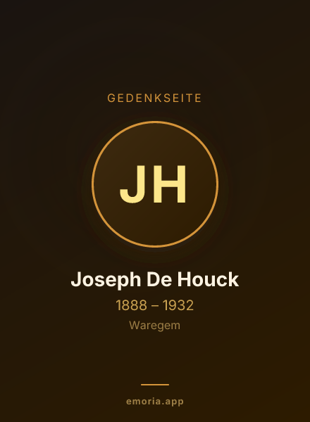 Gedenkportrait von Joseph De Houck