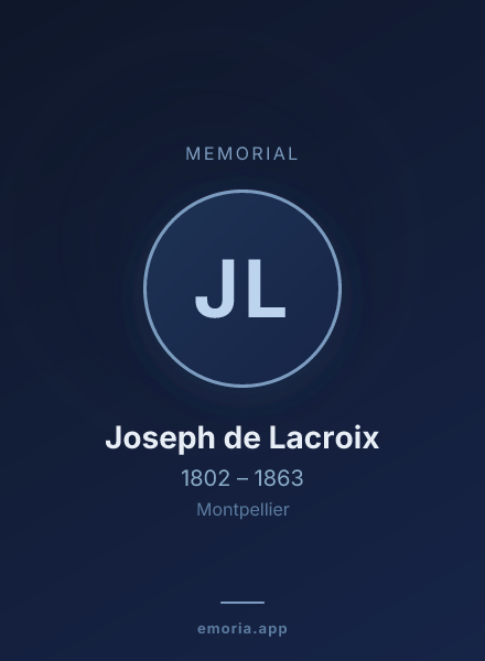 Memorial portrait of Joseph de Lacroix