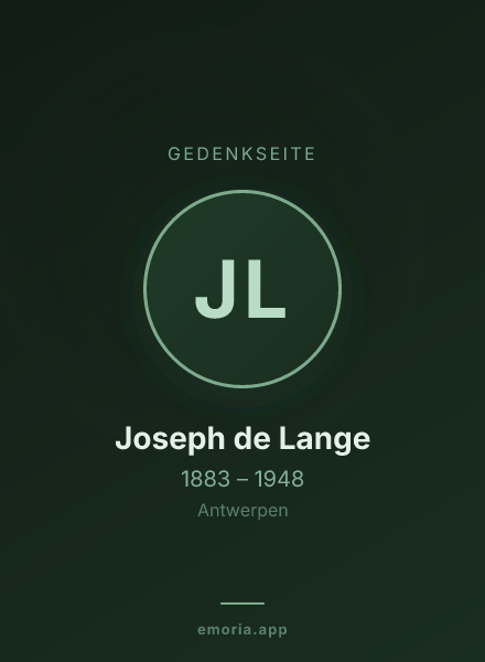 Gedenkportrait von Joseph de Lange