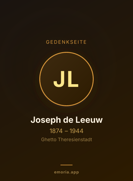 Gedenkportrait von Joseph de Leeuw