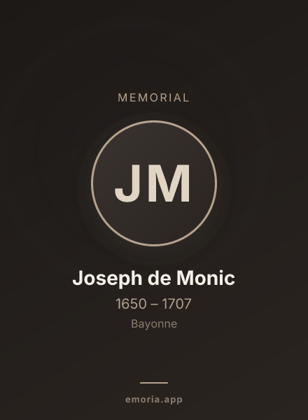Memorial portrait of Joseph de Monic