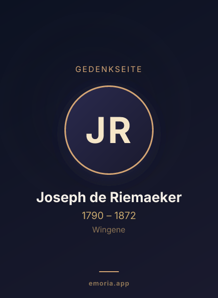 Gedenkportrait von Joseph de Riemaeker