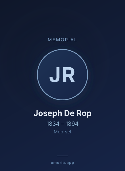 Memorial portrait of Joseph De Rop