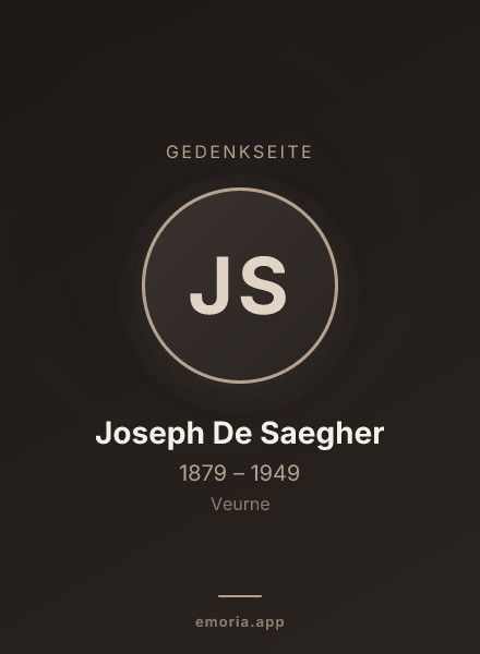 Gedenkportrait von Joseph De Saegher